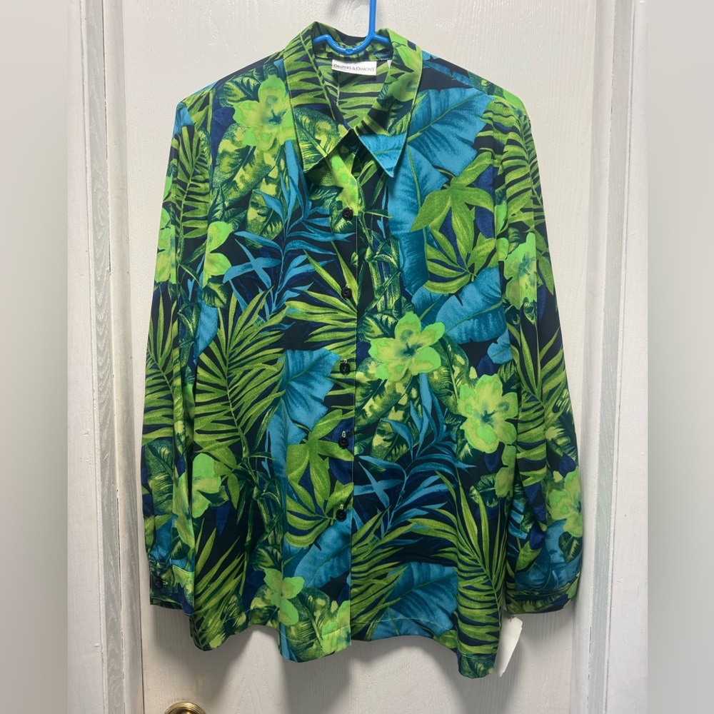 Tropical Print Draper’s and Damon’s blouse